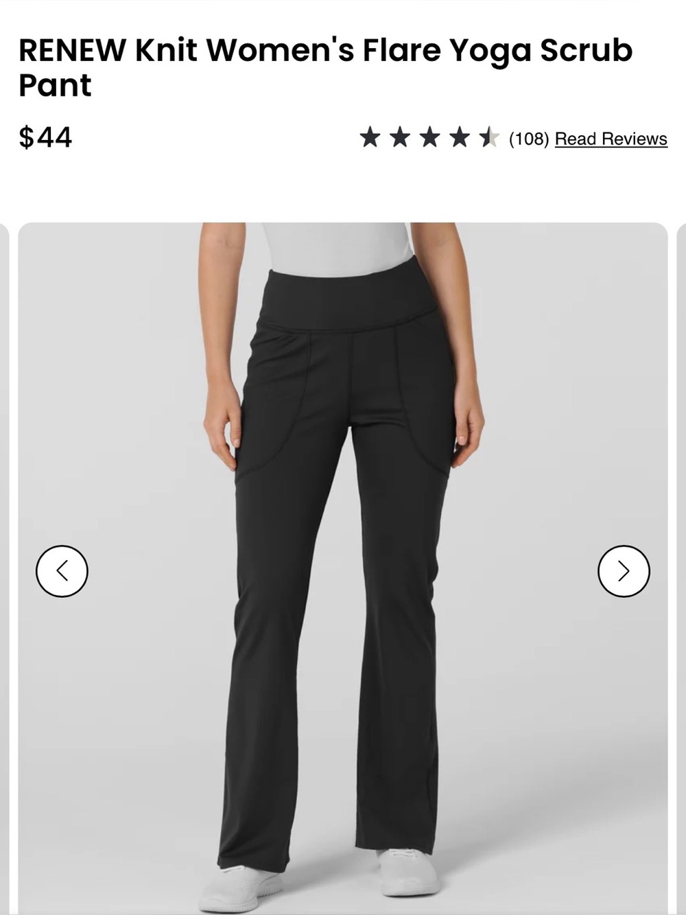 Wink Black Flare Yoga Scrub Pants